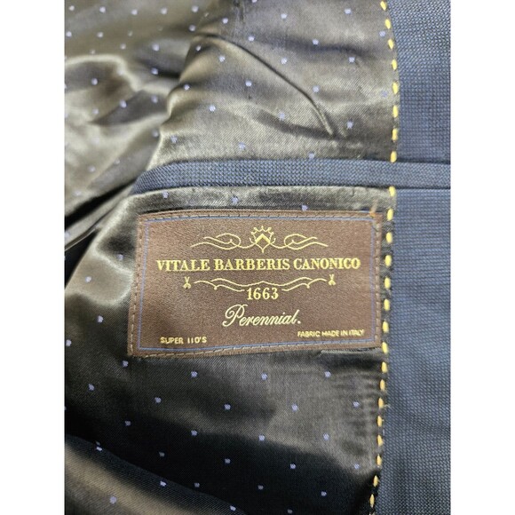 Vitale Barberis Canonico Men's Blue Two-Button Jacket Blazer, Italy Made, 42R - Picture 7 of 9